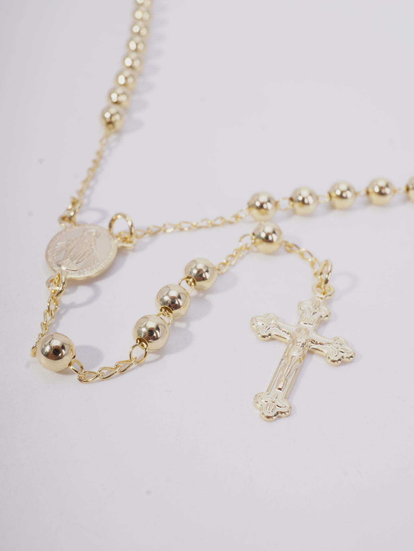 CAMANDULA BALIN 4MM VIRGEN MILAGROSA CRISTO LISO 60CM