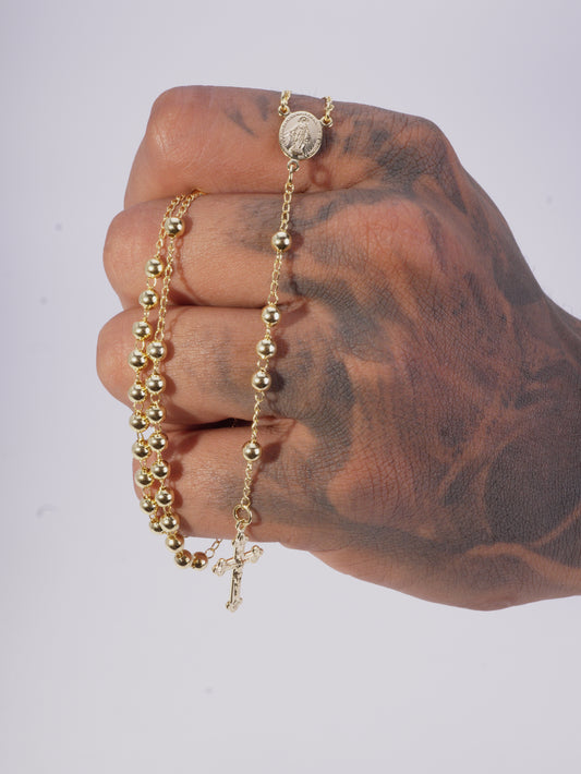 CAMANDULA BALIN 4MM VIRGEN MILAGROSA CRISTO LISO 60CM