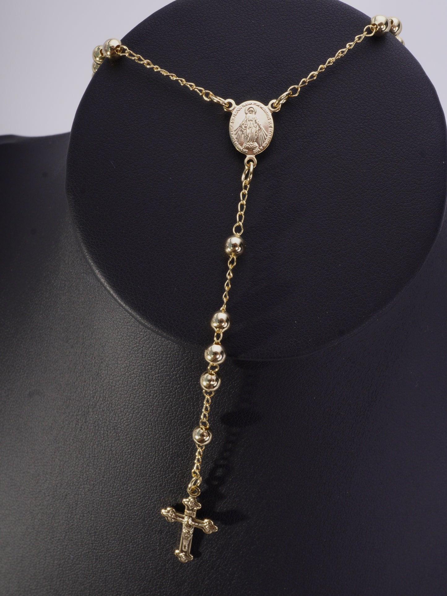 CAMANDULA BALIN 4MM VIRGEN MILAGROSA CRISTO LISO 60CM