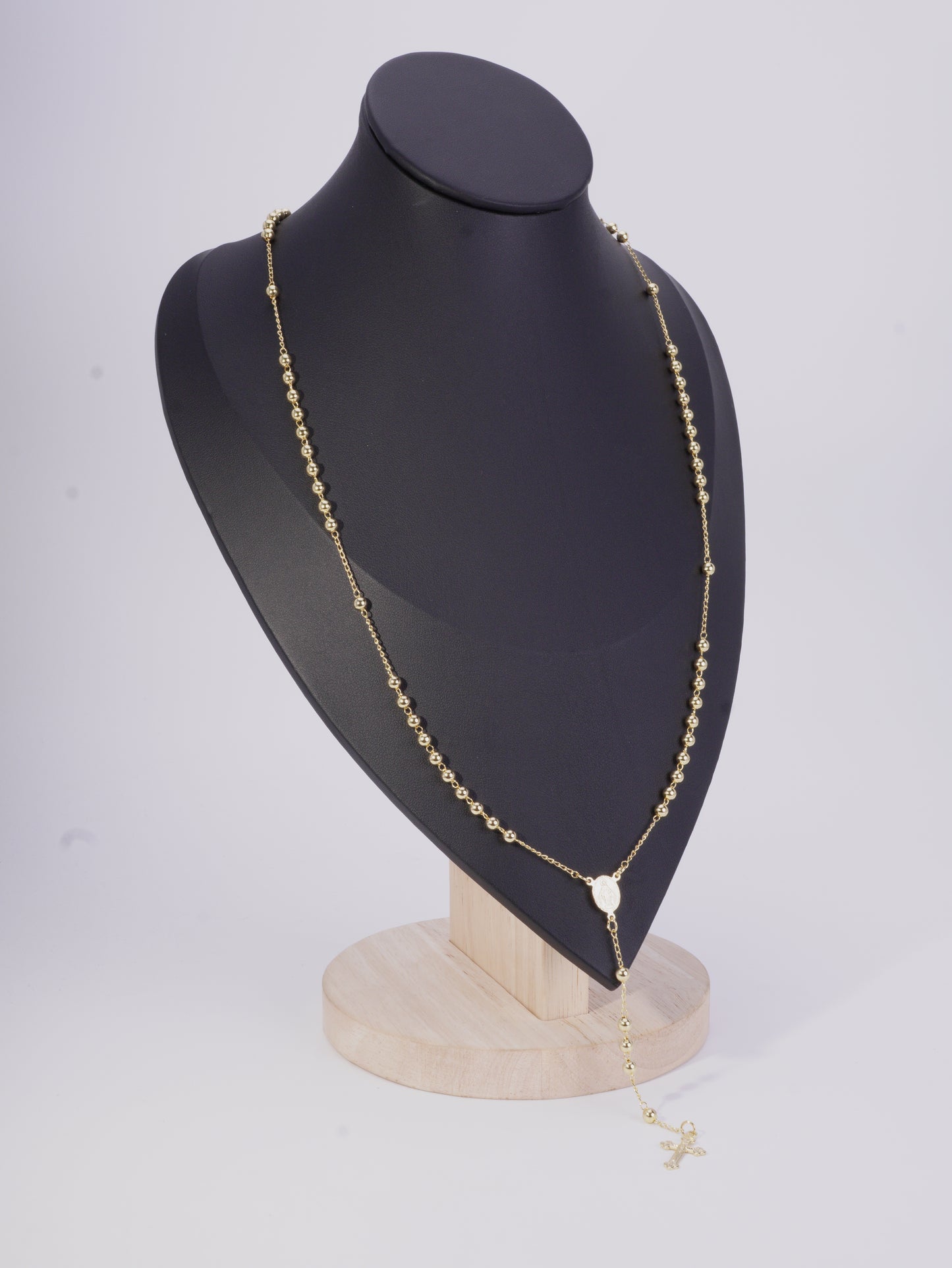 CAMANDULA BALIN 4MM VIRGEN MILAGROSA CRISTO LISO 60CM