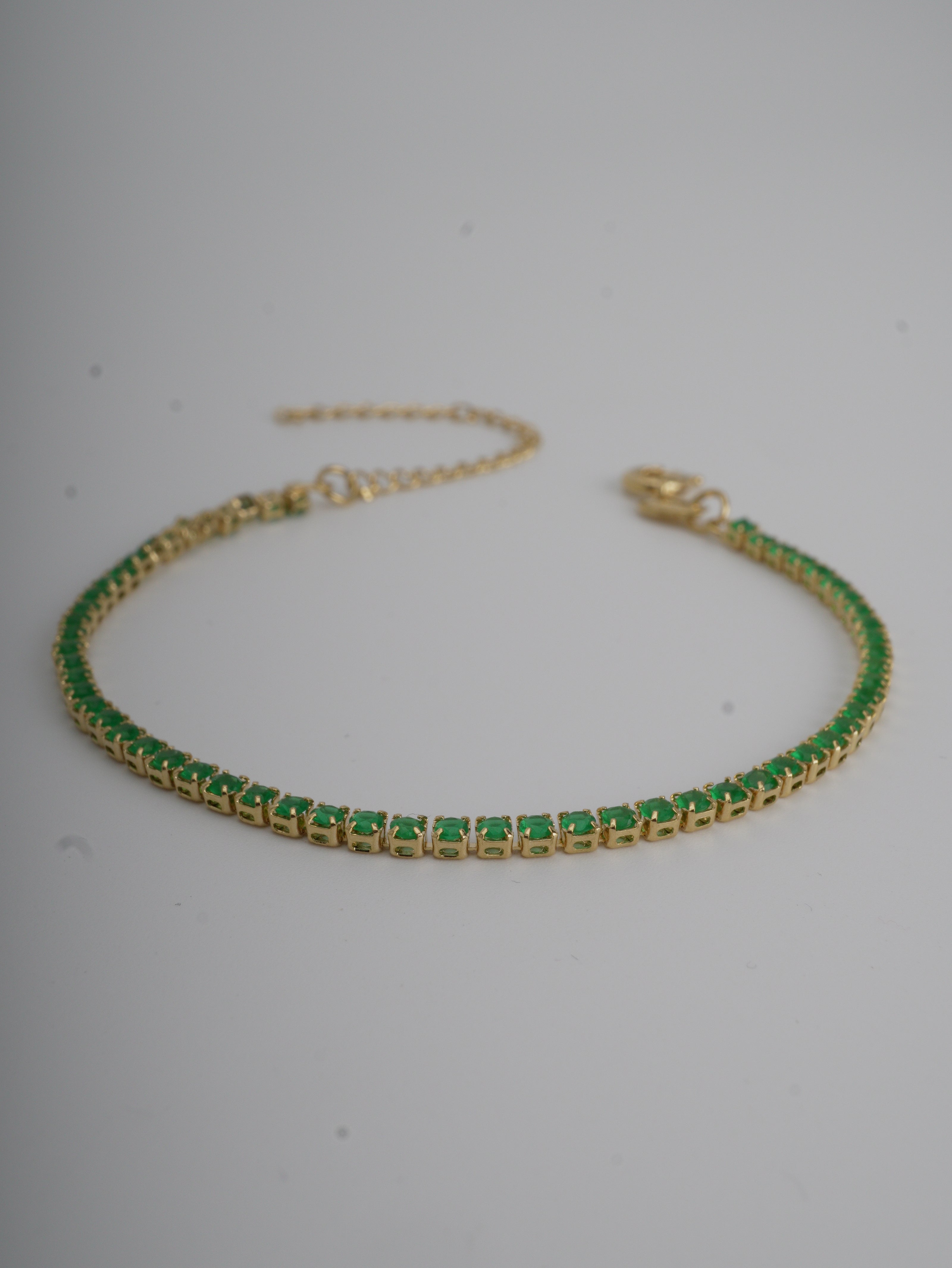 PULSERA TENNI CIRCON VERDE 2MM 19CM
