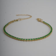 PULSERA TENNI CIRCON VERDE 2MM 19CM