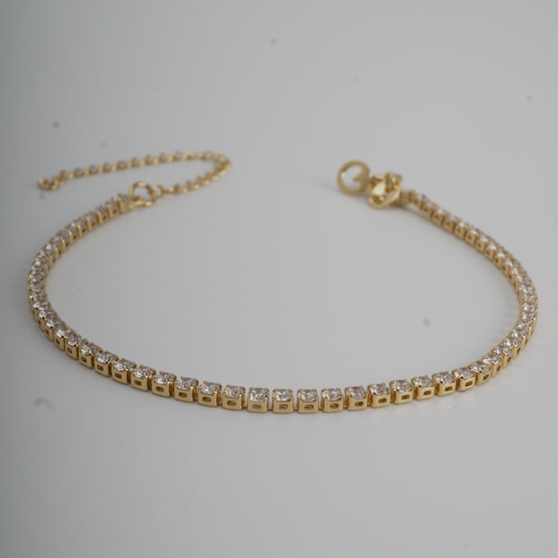 PULSERA TENNI 2MM 19CM CIRCON BLANCO