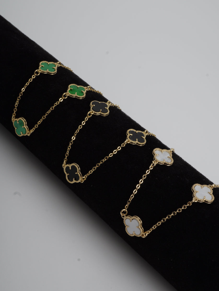 PULSERA VAN CLEEF NEGRA, VERDE Y BLANCA