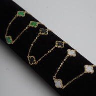 PULSERA VAN CLEEF NEGRA, VERDE Y BLANCA