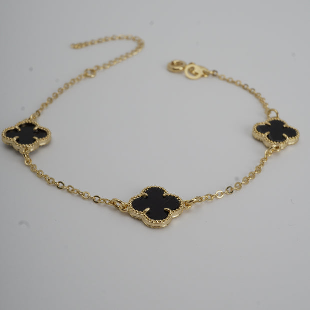 PULSERA VAN CLEEF NEGRA, VERDE Y BLANCA