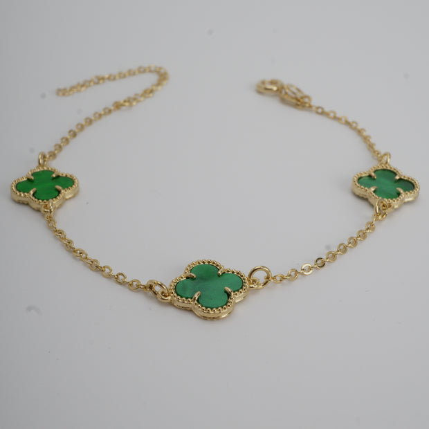 PULSERA VAN CLEEF NEGRA, VERDE Y BLANCA
