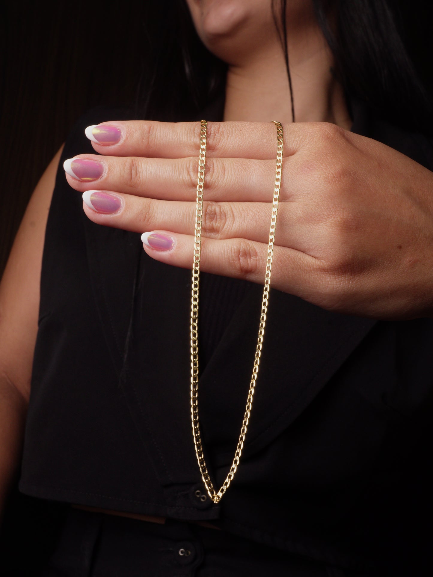 CADENA CUBANA DELGADA 45CM 2MM