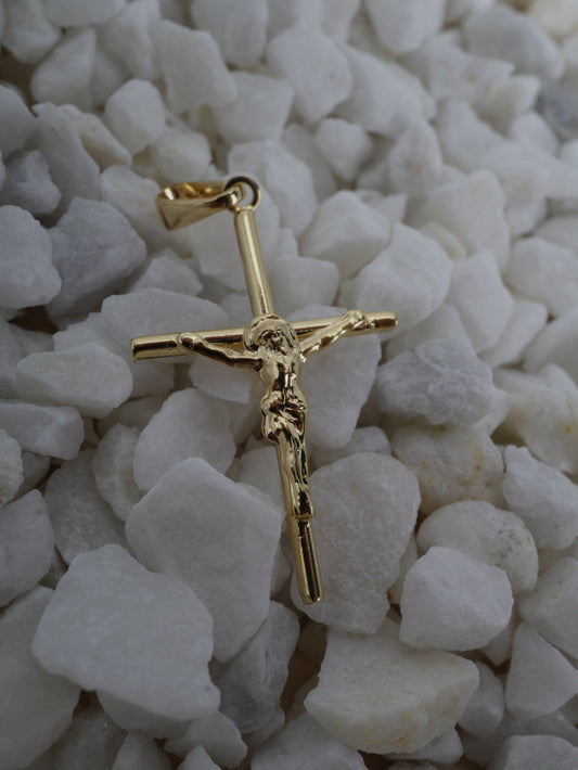 DIJE CRUZ CON CRISTO LISO