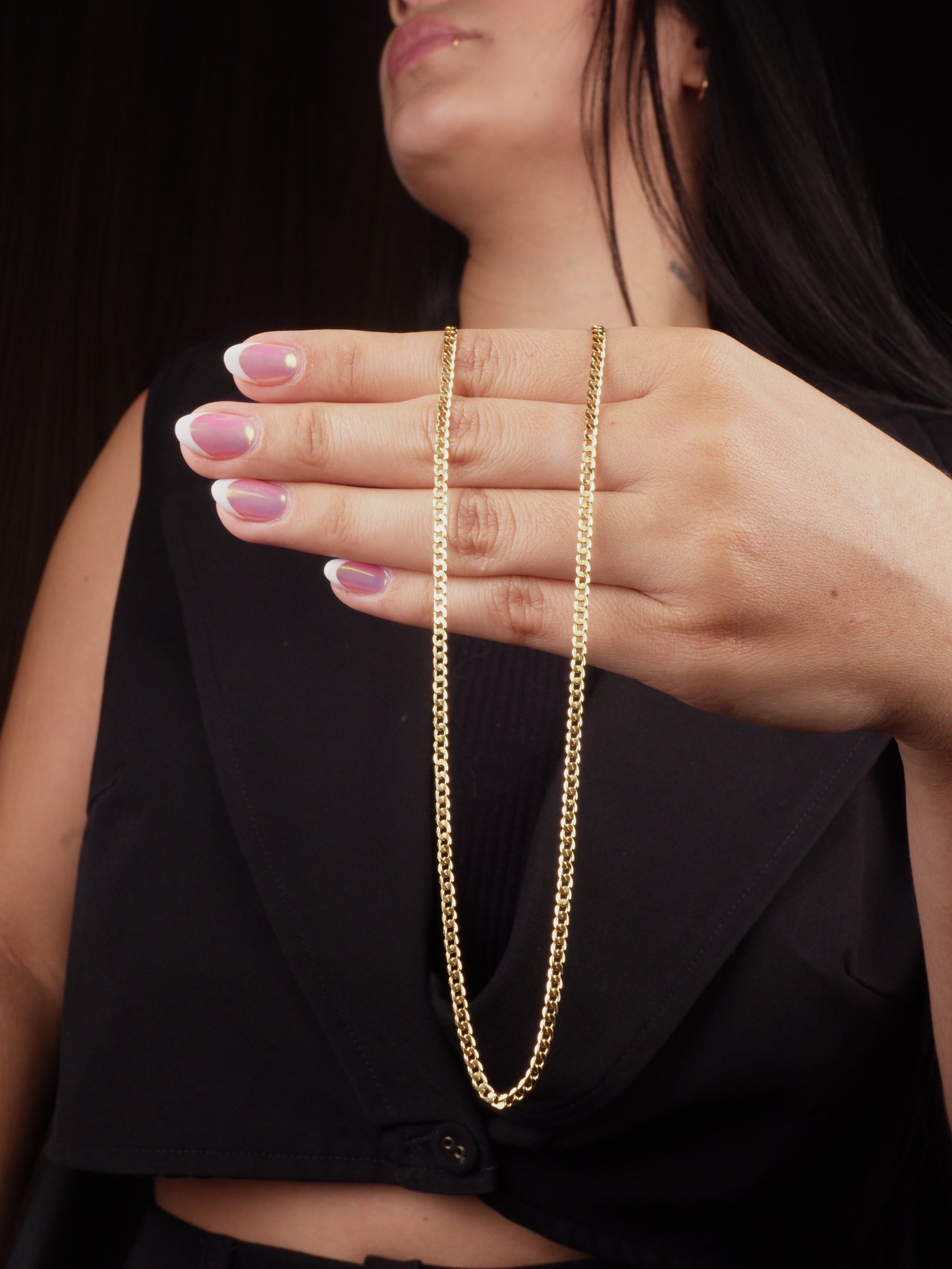 CADENA CUBANA PLANA 50CM 2MM