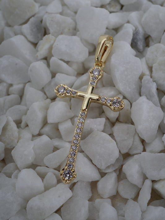 DIJE CRUZ GRANDE CON CIRCON COLORES