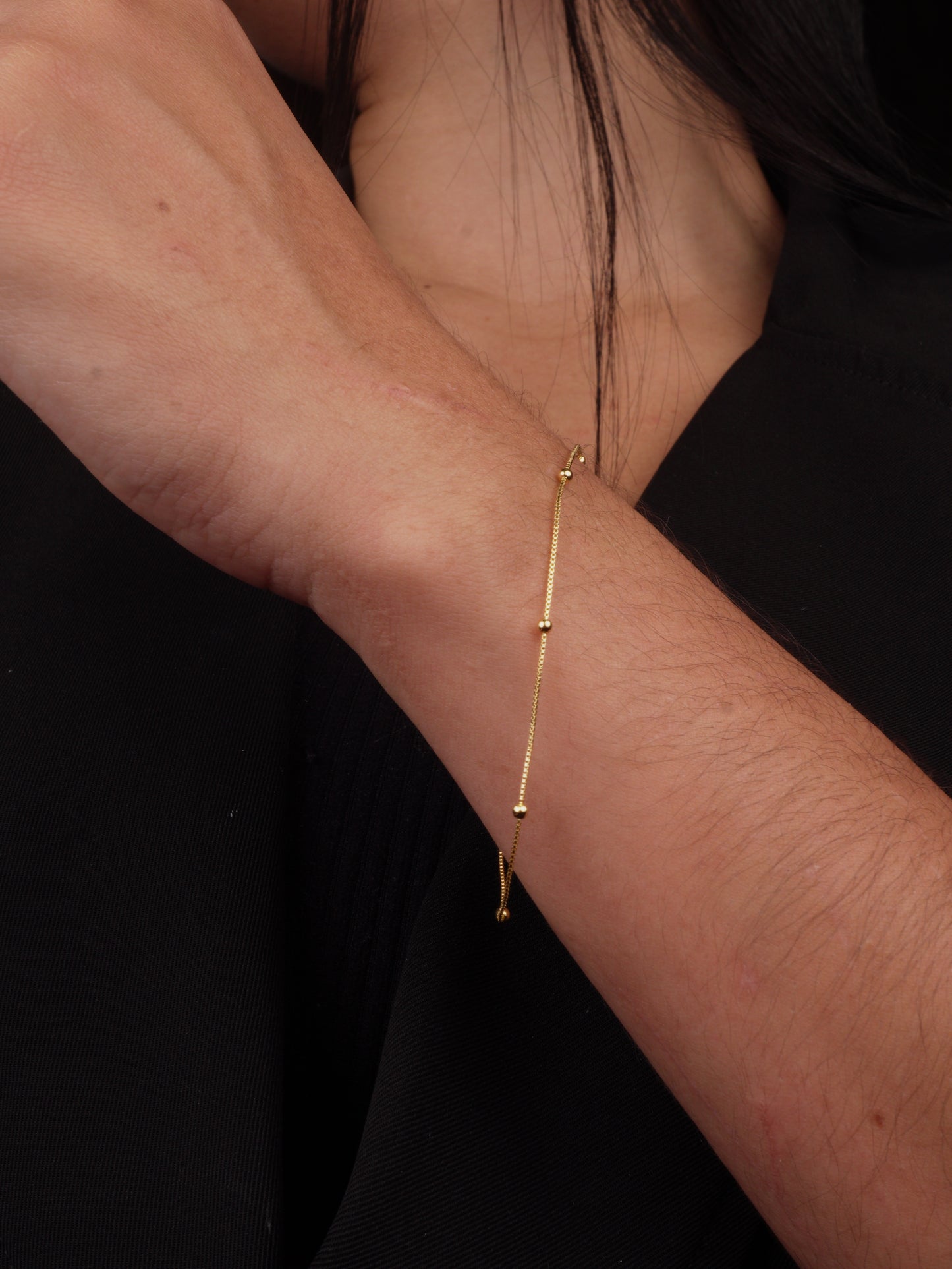 PULSERA VENECIANA 0.5MM CON BALIN 2MM