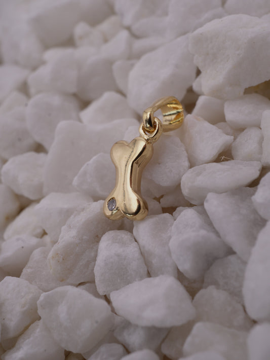 DIJE HUESO PERRO CON CIRCON