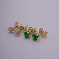 TOPO CIRCON VERDE Y BLANCO 6 UÑAS