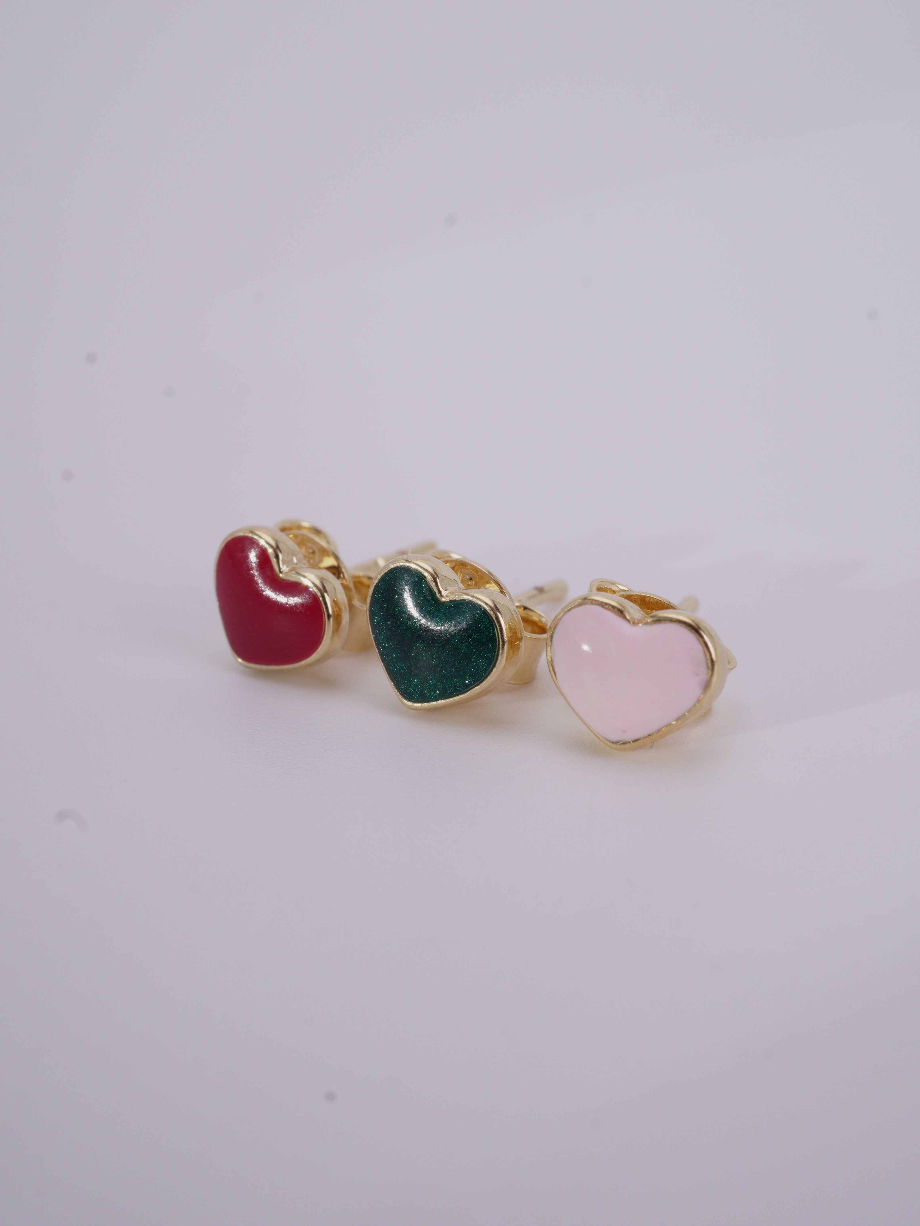 TOPO CORAZON ROSA, VERDE Y ROJA