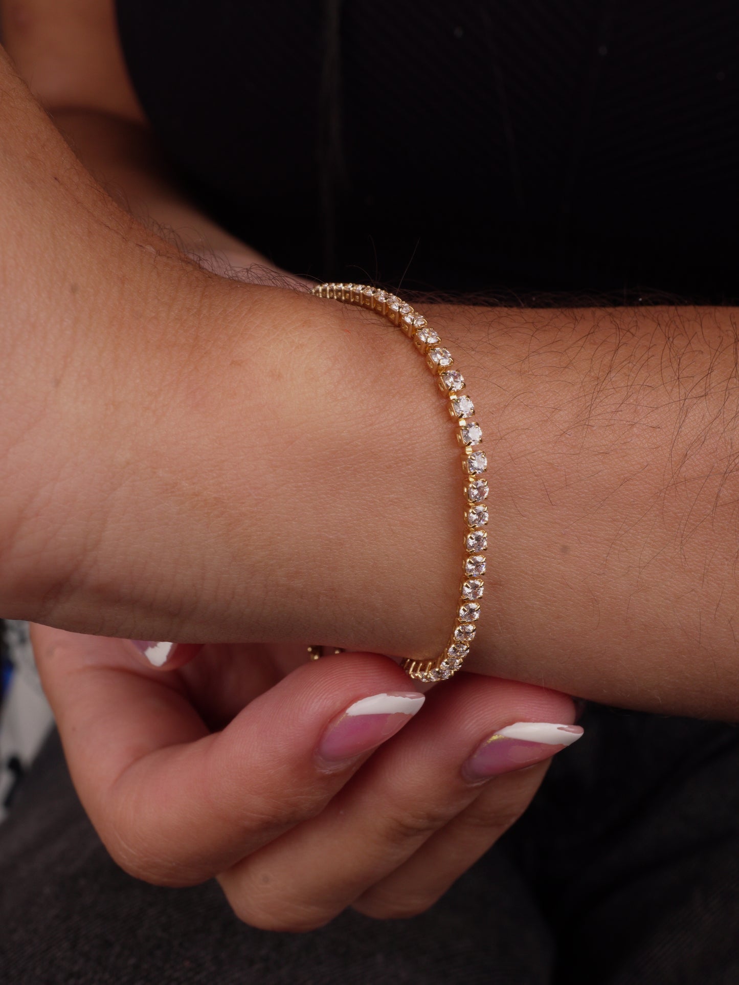 PULSERA TENNI 2MM 18CM CIRCON BLANCO