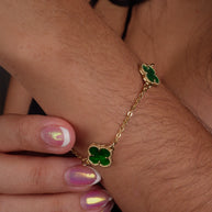 PULSERA VAN CLEEF NEGRA, VERDE Y BLANCA
