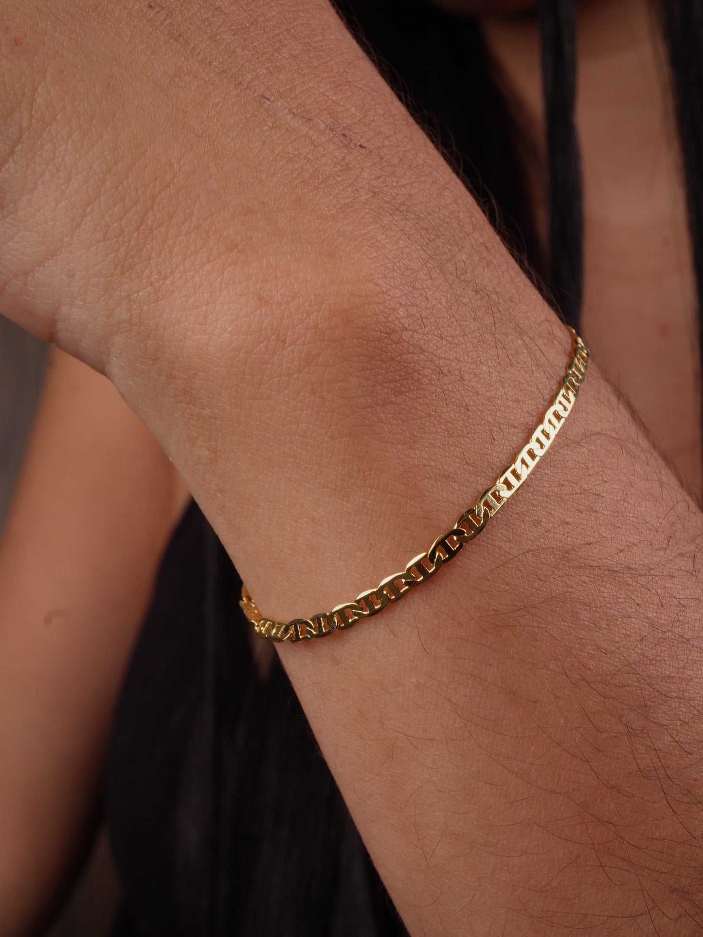 PULSERA ESCALERA PLANA 2MM 18CM