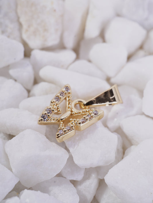 DIJE MARIPOSA SILUETA PEQUEÑA CON CIRCON BLANCO