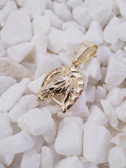 DIJE HERRADURA HUEQUITOS CABALLO MEDIANO