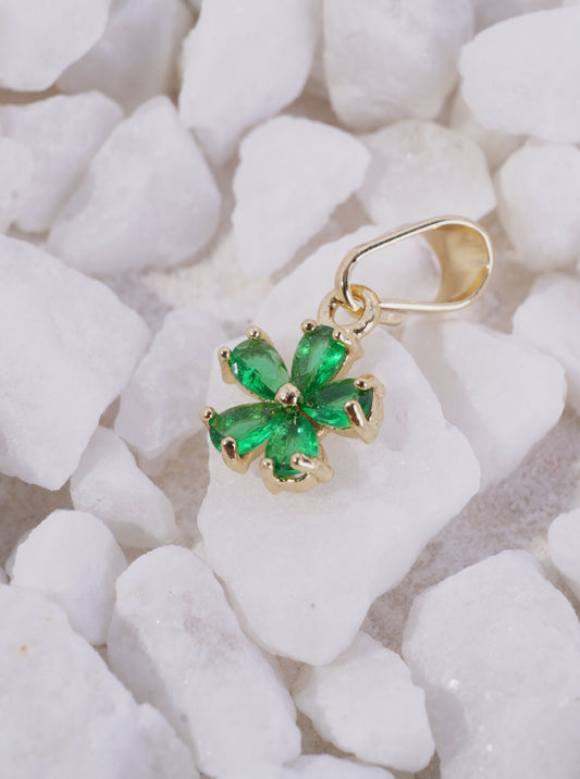 DIJE MINI FLOR CIRCON VERDE