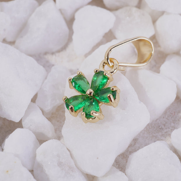 DIJE MINI FLOR CIRCON VERDE