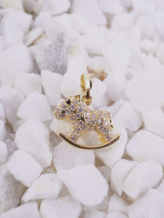 DIJE CABABALLITO BALANCIN CON CIRCONES