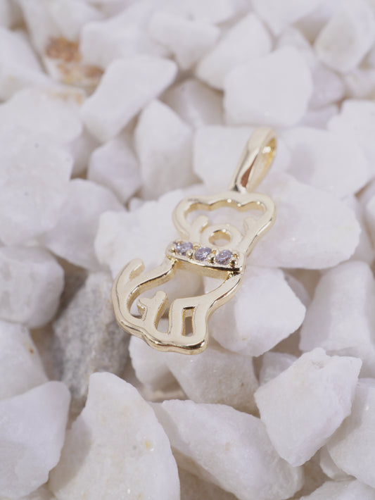 DIJE PERRO SILUETA COLLAR CIRCONES