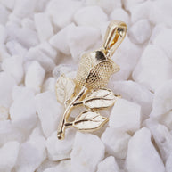 DIJE FLOR DIAMANTADA CON 3 PETALOS