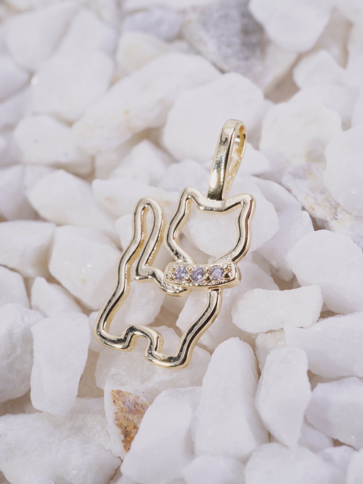 DIJE GATO SILUETA COLLAR CIRCONES