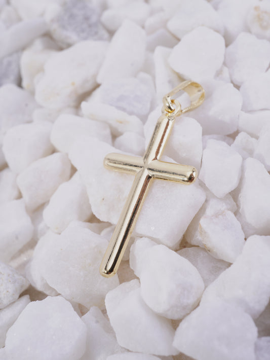 DIJE CRUZ LISA HUECA ATRAS