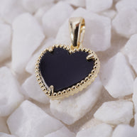 DIJE CORAZON BORDE DIAMANTADO B,V,N,T