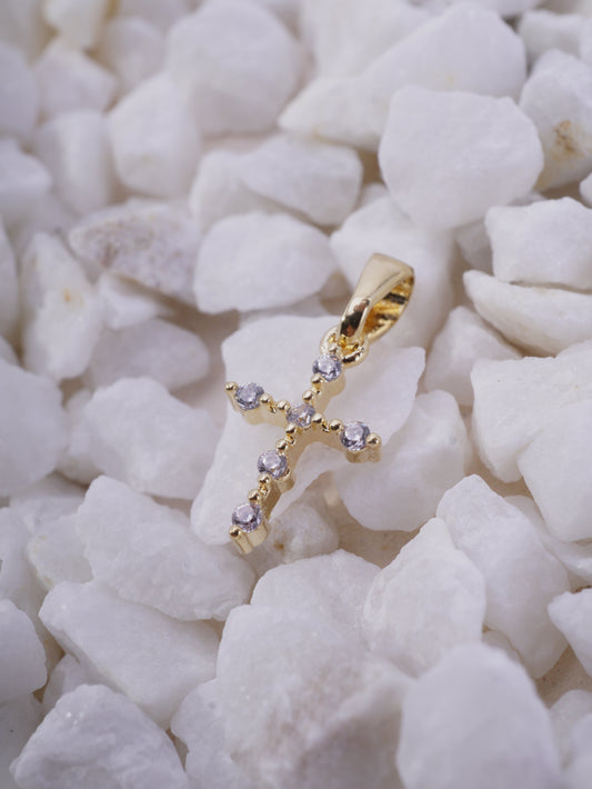 DIJE CRUZ PALITO CIRCONES PEQUEÑA