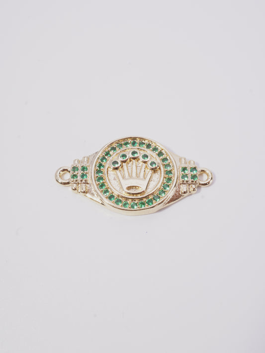 HERRAJE CORONA ROLEX TIPO CINTURON CIRCON VERDE