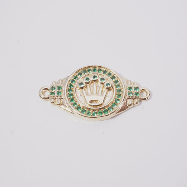 HERRAJE CORONA ROLEX TIPO CINTURON CIRCON VERDE