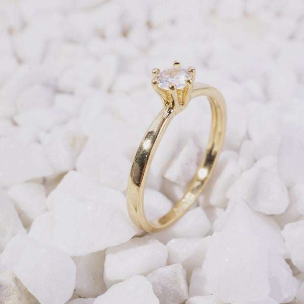 ANILLO SOLITARIO COMPROMISO CIRCON BLANCO