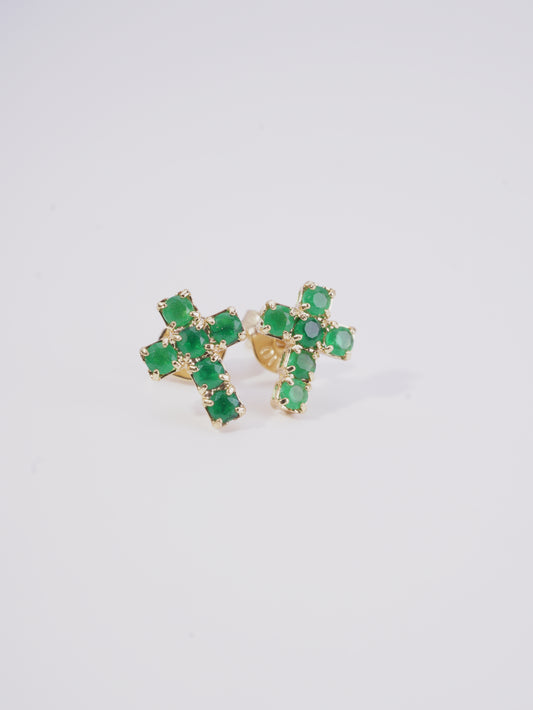 TOPO CRUZ CON CIRCON VERDE