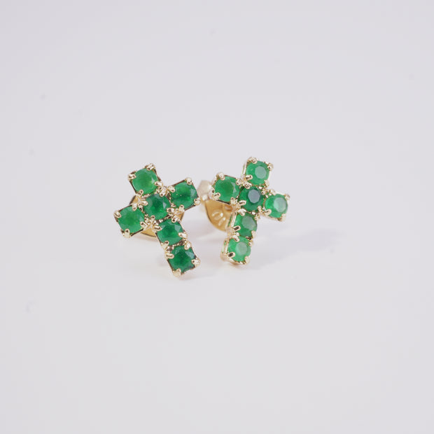 TOPO CRUZ CON CIRCON VERDE
