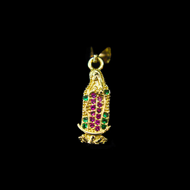 DIJE VIRGEN GUADALUPE SILUETA EN CIRCON COLORES PEQUEÑO