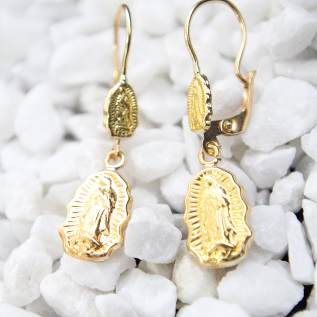 ARETES VIRGEN GUADALUPE SILUIETA