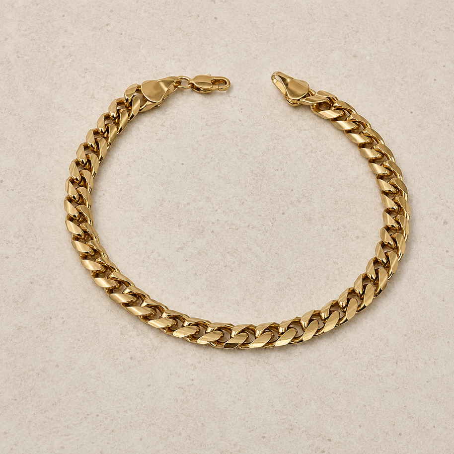 PULSERA CUBANA MACIZA TIPO MÓNACO