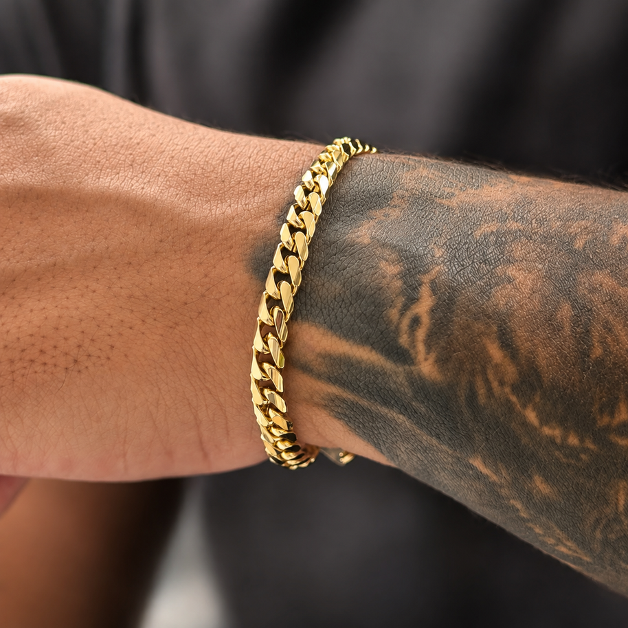 PULSERA CUBANA MACIZA TIPO MÓNACO