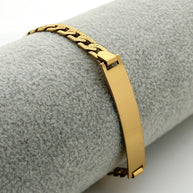 PULSERA PLACA ADULTO CUBANA TALLADA 4,5MM