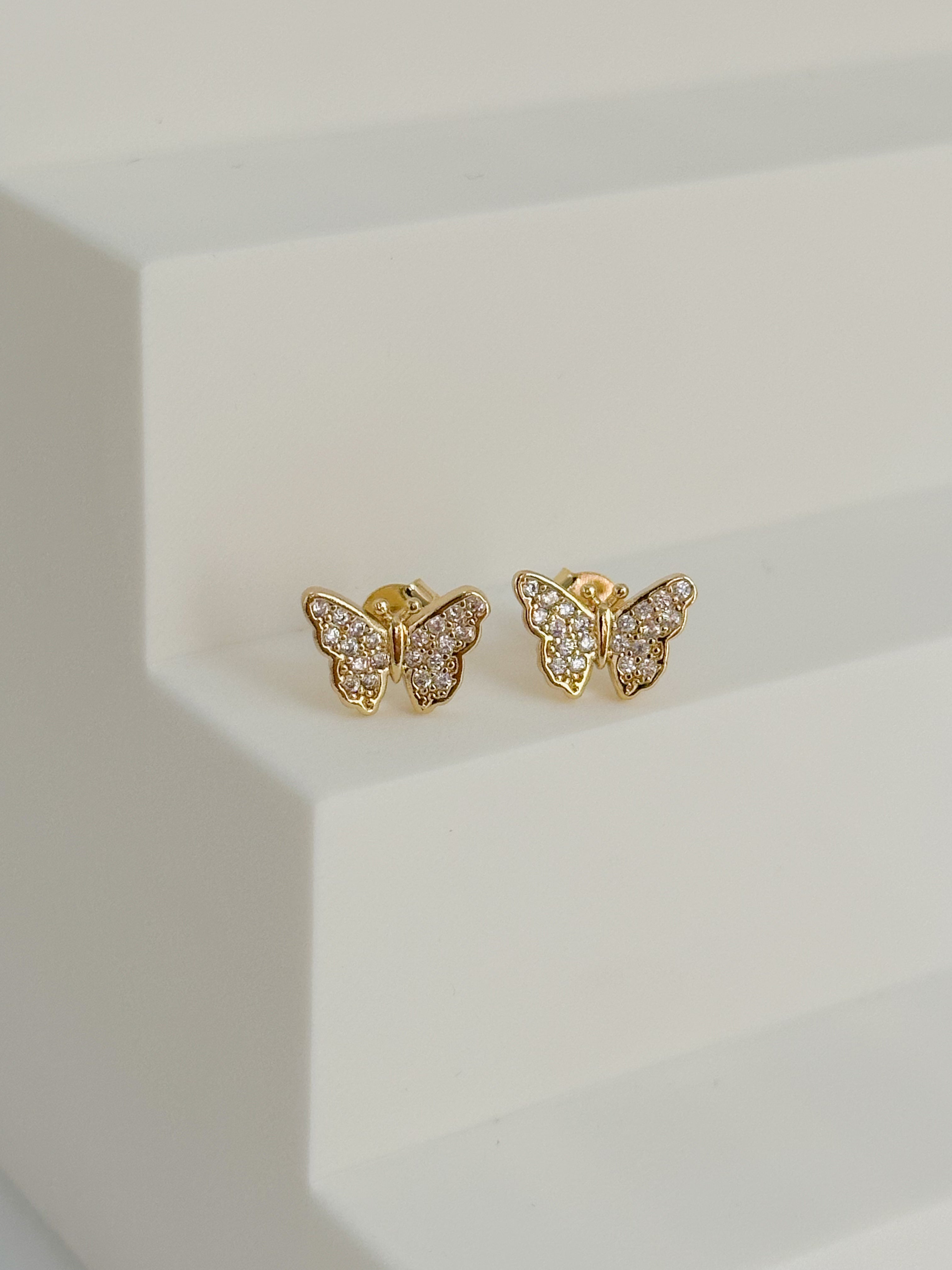 TOPO MARIPOSA MEDIANA RELLENA CIRCON BLANCO DM