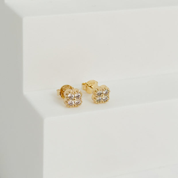 TOPO VAN CLEEF PEQUEÑO BORDE DIAMANTADO RELLENO CIRCON BLANCO DM