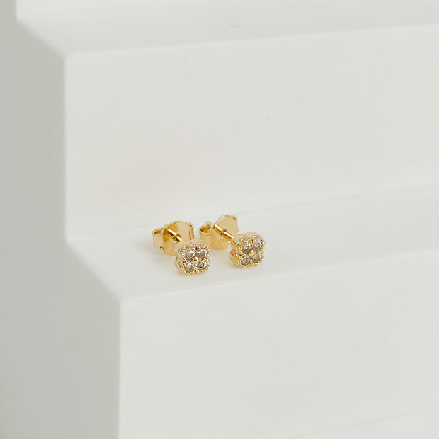 TOPO MINI VAN CLEEF BORDE DIAMANTADO RELLENO CIRCON BLANCO DM